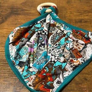 Teal and Multicolor Kids Bandana Bib